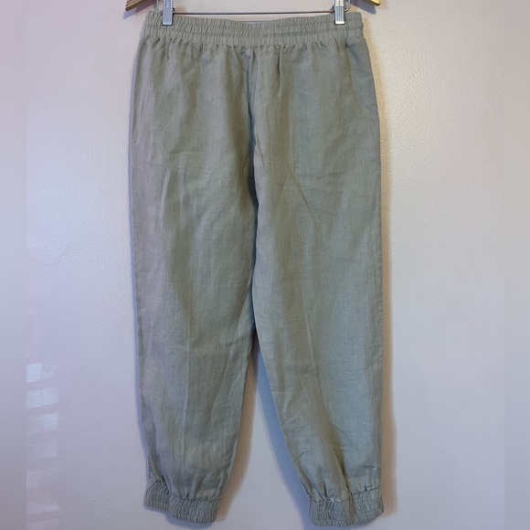 ANTHROPOLOGIE Cloth & Stone Linen Jogger Pants Drawstring Pull On Coastal Small - Picture 6 of 10